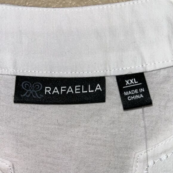 NEW Rafaella White Short Sleeve V Neck Top - Picture 4 of 7